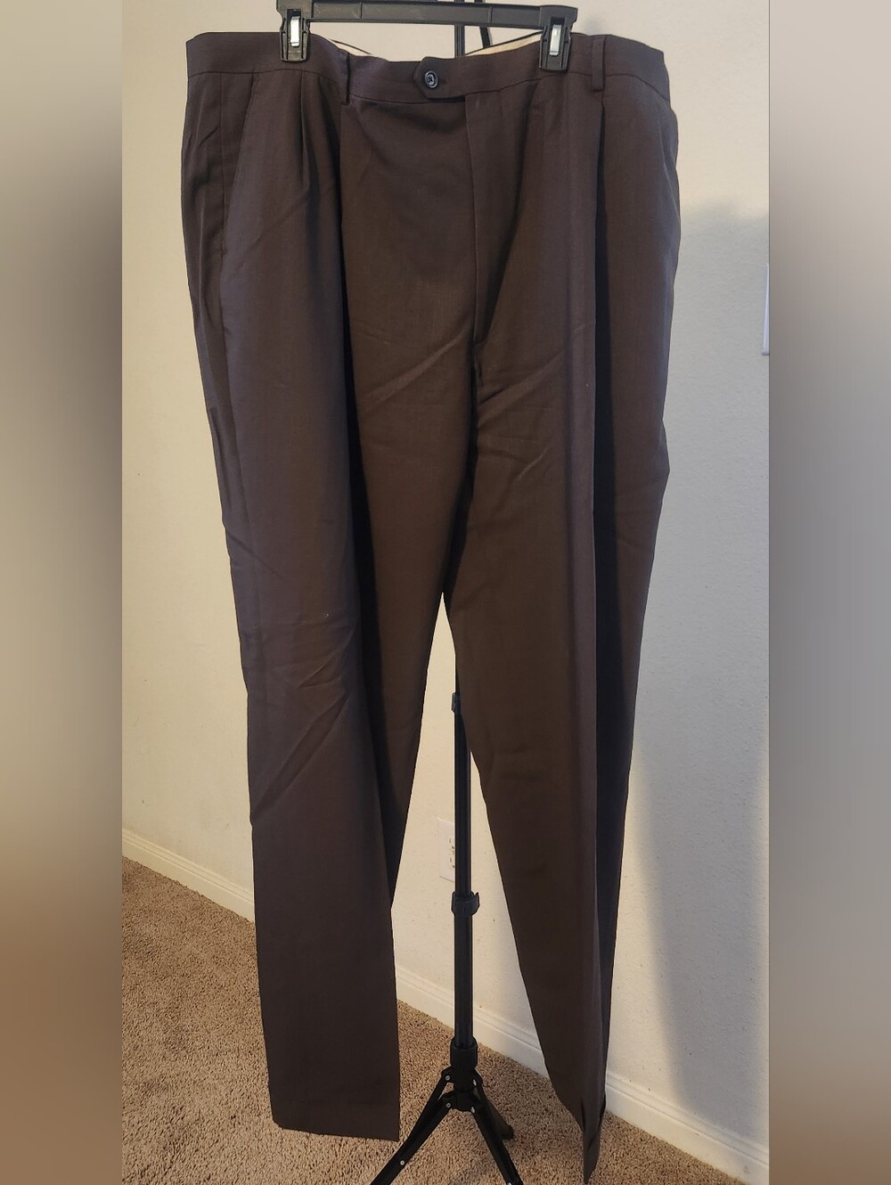 Pronto Uomo Dark Brown Pleated Dress Pants